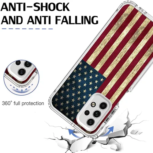 Vista 7 de Funda para Samsung Galaxy A23 SM-A235M con protector de pantalla de vidrio templado, cuerpo completo, diseño floral, a prueba de golpes, funda