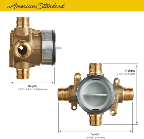 Vista 8 de American Standard RU101 - Válvula de ducha flash con entradas y salidas universales, sin terminar