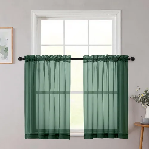 Vista 106 de 2 paneles de cortinas traslúcidas blancas para dormitorio, sala de estar, 96 pulgadas de largo, modernas, suaves, ligeras, con bolsillo para barra