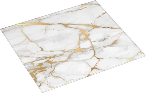 Vista 9 de Tapete de secado de platos de mármol blanco dorado para encimera de cocina, absorbente de 16 x 18 pulgadas, placa de microfibra de vidrio