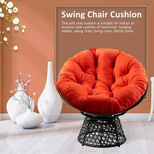 Vista 4 de Papason - Cojines para silla colgante, cojín de asiento oscilante, suave y esponjoso, agradable a la piel, para patio, jardín, color blanco, 40
