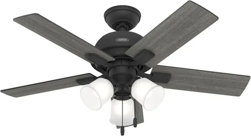 Vista 16 de Hunter Ventilador de techo interior de 44 pulgadas con luces LED, ventilador de techo con cadena de tracción, para dormitorio o sala de estar