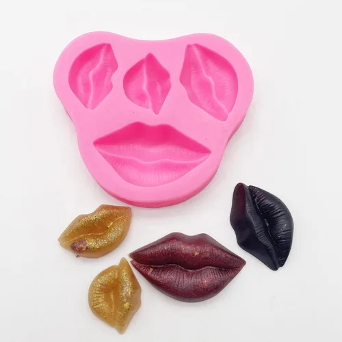 Vista 6 de 3pc chica bailarina, herramientas de maquillaje, labios boca silicona chocolate molde pastel decoración herramientas Fondant Sugarcraft moldes