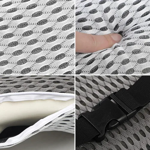 Vista 6 de GREUS Almohada lumbar para asiento de coche, reposacabezas de malla transpirable, para el cuello, cojín de apoyo lumbar para asiento de coche, silla