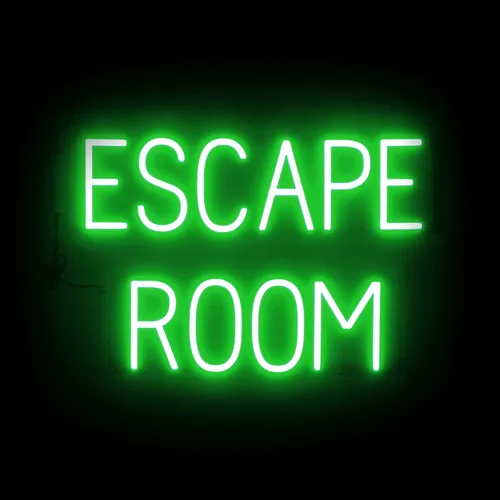 Vista 61 de SpellBrite Cartel de ESCAPE ROOM Letrero relacionado con el entretenimiento con aspecto de neón, fuente de luz LED roja 23.6 x 15.0 pulgadas Rojo