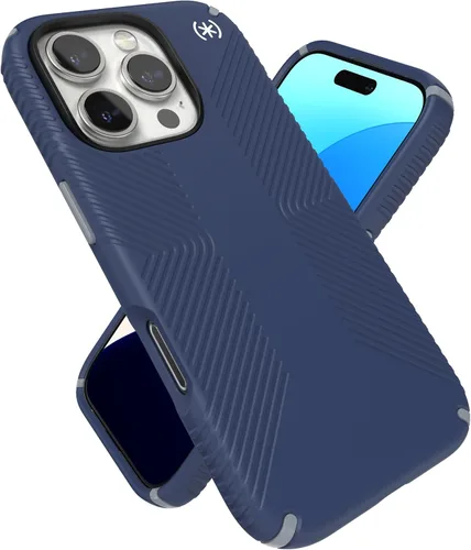 Vista 23 de Speck Presidio LUX - Funda para iPhone 17, compatible con MagSafe, funda protectora delgada, color negro desvanecido/gris pizarra/blanco