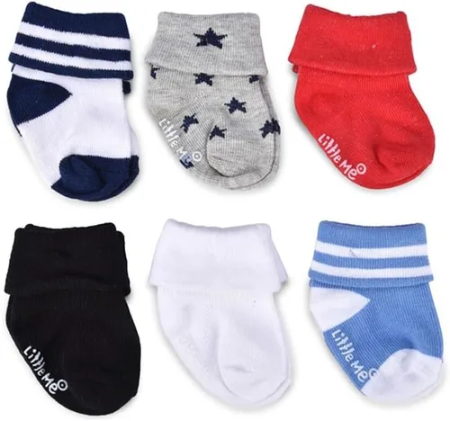 Vista 2 de Little Me Paquete de 6 calcetines para bebé niño
