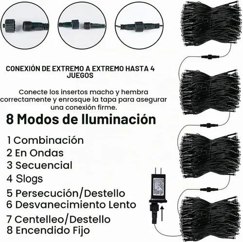 Vista 4 de Luces de Halloween púrpuras, 200 luces LED, 66 pies, enchufe con 8 modos, luces de Halloween impermeables para exteriores, decoración de Halloween