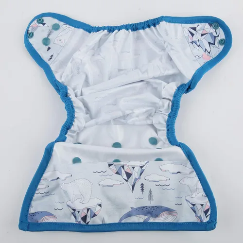 Vista 4 de Pañal para bebé, talla única, 8 libras a 36 libras (hielo de oso)