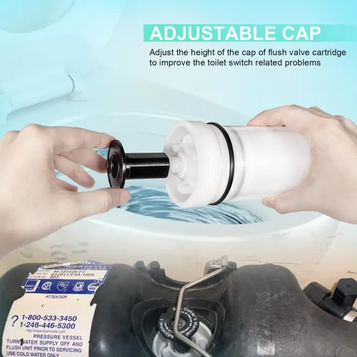 Vista 5 de Kit de cartucho de repuesto para Sloan Flushmate C-100500-Kit, kit de cartucho de válvula de descarga C-100500-K, compatible con sistema de tanque