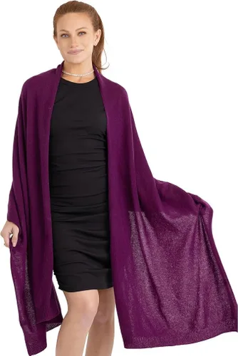 Vista 8 de Velanio Cashmere Bufanda de pashmina de cachemira 100% tejida, chal extra grande para mujer, estola de viaje Negro