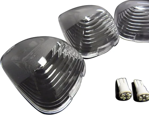 Vista 2 de VMS Racing 5 cubiertas de luces de techo CAB en transparente CRL 264142CL con (bombillas LED súper blancas) compatibles con Ford F250 F350 F450 F550