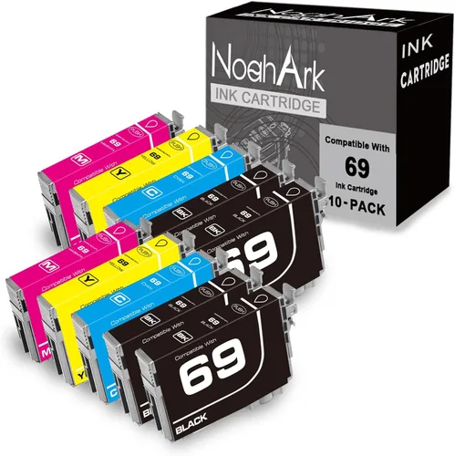 Vista 8 de NoahArk Paquete de 5 cartuchos de tinta remanufacturados T069 de repuesto para Epson 69 de alto rendimiento para Stylus C120 CX5000 CX6000 CX8400