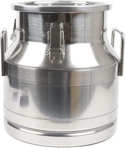 Vista 5 de Lata de leche de acero inoxidable de 20 L, cubo de leche para vino, cubo de vino, jarra de leche con tapa sellada resistente, con tapa sellada
