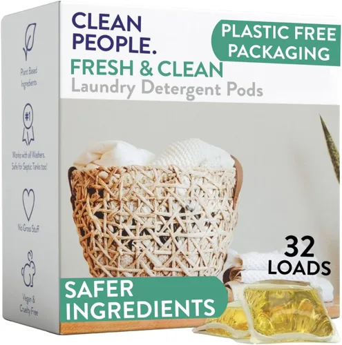 Vista 26 de The Clean People Cápsulas de detergente para ropa sin fragancia, cápsulas de lavandería hipoalergénicas, ultra concentradas, embalaje reciclable