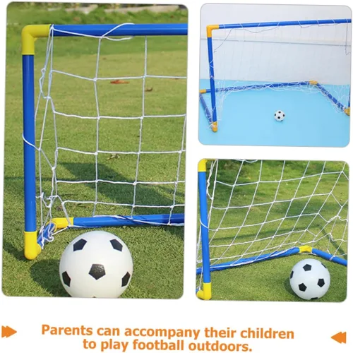 Vista 8 de STOBAZA Mini portería de fútbol plegable portátil para marco de plástico con red de portería para entrenamiento de fútbol en interiores y exteriores