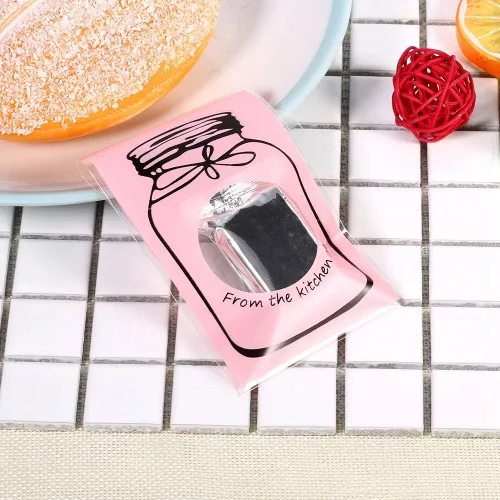Vista 4 de Alvinlite Bolsa de caramelos, 100 unidades/paquete de galletas de plástico para embalaje de galletas, dulces, artículos pequeños (rosa)