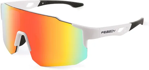 Vista 13 de FEISEDY Gafas de sol deportivas para hombres, mujeres y adolescentes - Béisbol, ciclismo, ciclismo UV400 protección B2388