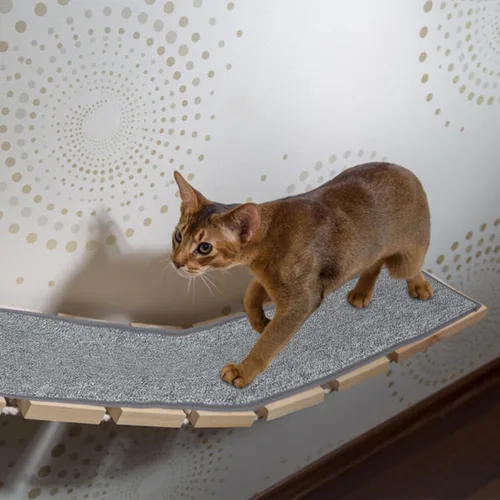 Vista 2 de Didiseaon Alfombrilla antideslizante para ruedas de ejercicio para gatos, almohadilla de fieltro para mascotas pequeñas, alfombrilla de reducción