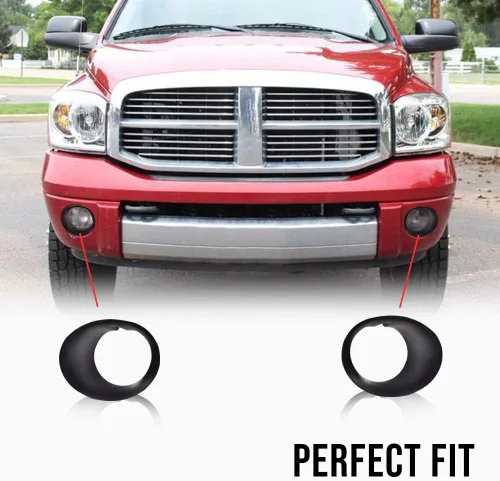 Vista 2 de PIT66 Bisel de luz antiniebla para parachoques delantero, compatible con Dodge Ram 1500/2003-2009 Dodge Ram 2500 3500 2002-2008, accesorios