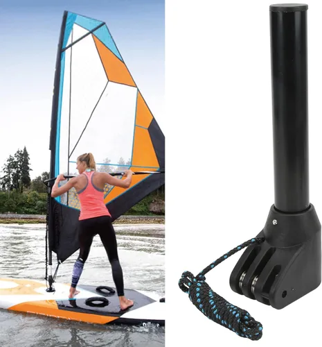 Vista 2 de Windsurf - Barra de extensión de aleación de aluminio, adaptador de montaje de base de varilla de extensión de windsurf con cuerda, accesorios