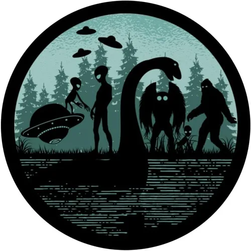 Vista 3 de Bigfoot Loch Ness Monster Cryptid Ufos Polilla Y Aliens PopSockets PopGrip intercambiable
