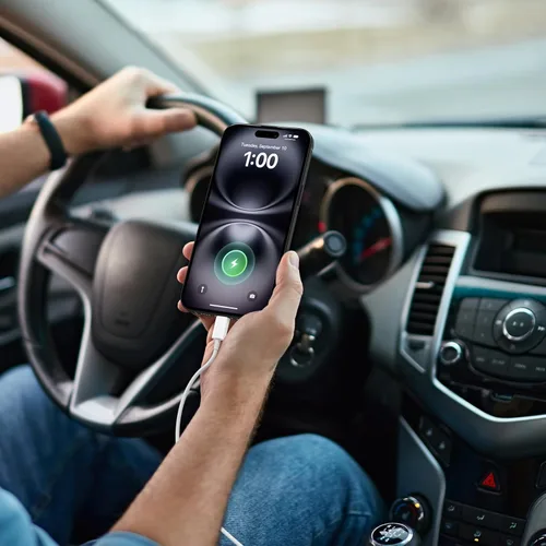 Vista 5 de Cable Carplay de coche para iPhone 17, cable de carga rápida, paquete de 3 unidades de 6 pies 60 W, USB A a USB C, multicolor, cable trenzado