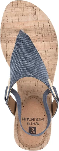 Vista 5 de WHITE MOUNTAIN Sandalias de cuña Aida para mujer, Blanco