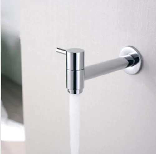 Vista 2 de Grifo de lavabo de baño cromado moderno para lavabo, lavabo, jardín, patio, lavadora, grifos de agua fría, grifos de fregadero de cocina