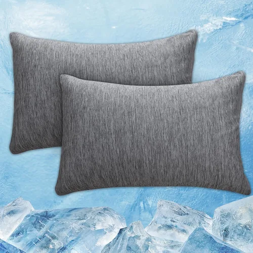 Vista 14 de CHOSHOME Fundas de almohada refrescantes con cremallera Fundas de almohada Q-Max > 0.45 con cremallera para personas que duermen con calor, suaves
