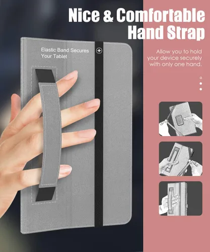 Vista 9 de MoKo - Funda compatible con la tablet Kindle Fire HD 8 y 8 Plus (10ª generación, versión de 2020), funda de soporte plegable y diseño delgado