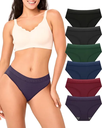 Vista 10 de BAMBOO COOL Ropa interior de bikini para mujer, bragas hipster, suaves, elásticas, transpirables, paquete de 5