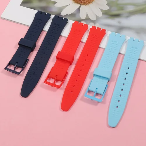 Vista 6 de Lijinlan Correa de silicona de repuesto para Swatch de 0.669 in, 0.748 in, 0.787 in, correa de reloj impermeable para Swatch
