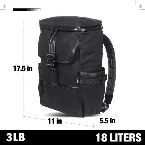 Vista 4 de DEFY Menace Backpack 2.0 Mochila de lona encerada Utilidad de 18 litros para hombres Bolsa tecnológica premium con funda para portátil de 16
