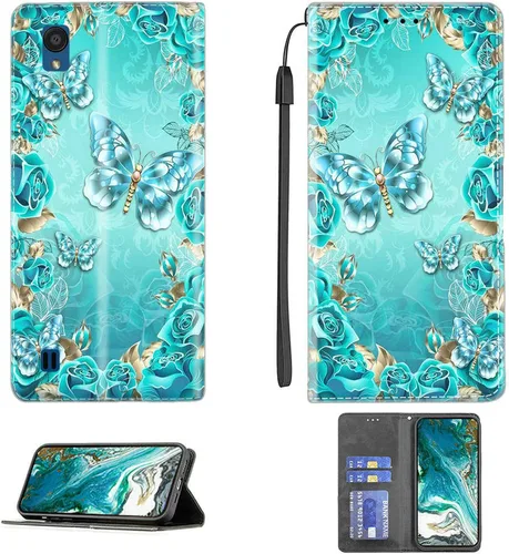 Vista 436 de jioeuinly ATT Motivate 2 - Funda compatible con ATT Motivate 2, funda con soporte abatible y cierre magnético DJS