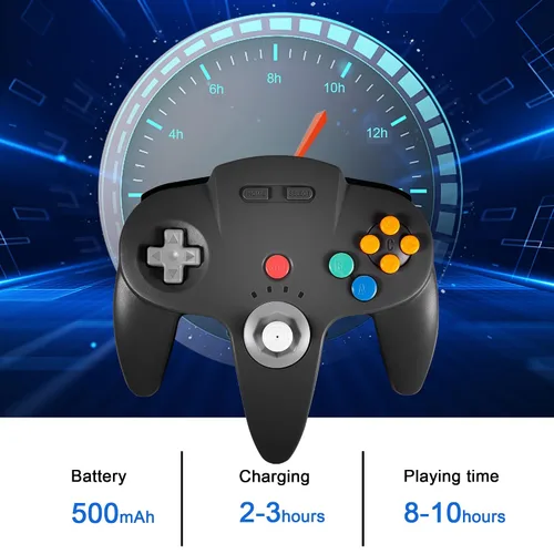 Vista 4 de KIWITATA N64 Wireless Controller for Switch Games, 2.4GHZ Wireless N64 Remote Game Pad Joystick Controller Compatible with N64, SwitchSwitch