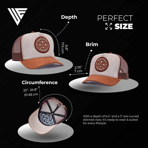 Vista 45 de Urban Effort Gorra trasera de malla, para hombres y mujeres, gorra de béisbol de 5 paneles, gran cierre a presión para caza y senderismo