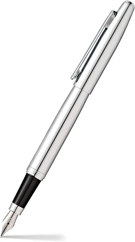 Vista 17 de Sheaffer VFM - Pluma estilográfica con acabado mate negro, detalles cromados, con punta mediana