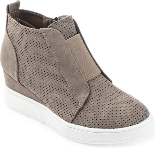 Vista 7 de Journee Collection Womens Clara Comfort Wedge Heel Sneakers with Round-Toe and Perforated Details