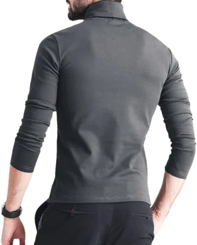 Vista 6 de Men's Casual Slim Fit Basic Tops Knitted Thermal Turtleneck Pullover Sweater