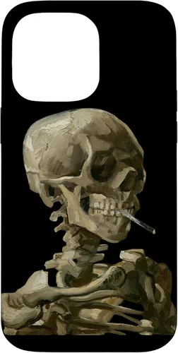 Vista 21 de iPhone 16 Vincent van Gogh Skull of a Skeleton with Burning Cigarette Case