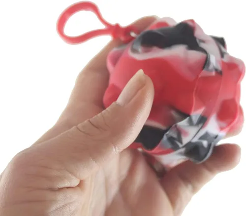 Vista 6 de Juego de 2 bolas de burbujas en clip – Bubble Poppers en bola Squeeze to Pop – Juguete de silicona Push Poke Bubble Wrap Fidget Toy – Presione