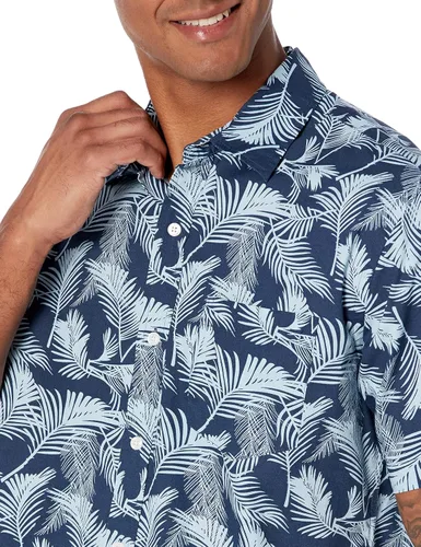 Vista 4 de Tienda Essentials - Camisa para hombre, manga corta, de ajuste regular, estampada