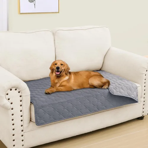 Vista 128 de Smiry Funda impermeable para cama de perro, manta reversible para mascotas para sofá Manta suave lavable para perro, funda a prueba de fugas