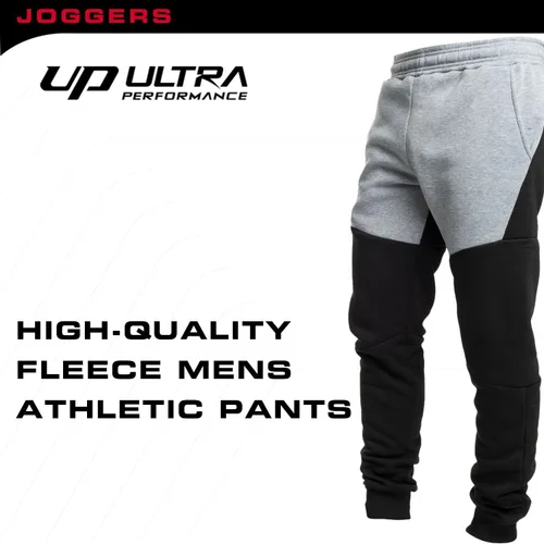 Vista 3 de Ultra Performance 3 Pack Fleece Active Tech Joggers for Men, Mens Sweatpants with Zipper Pockets