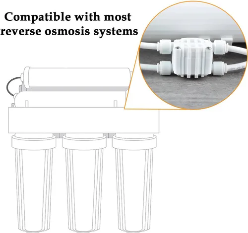 Vista 12 de Válvula de cierre automático de tubo de 1/4 de pulgada, con accesorios de conexión rápida, para sistema de filtro de agua de ósmosis inversa RO