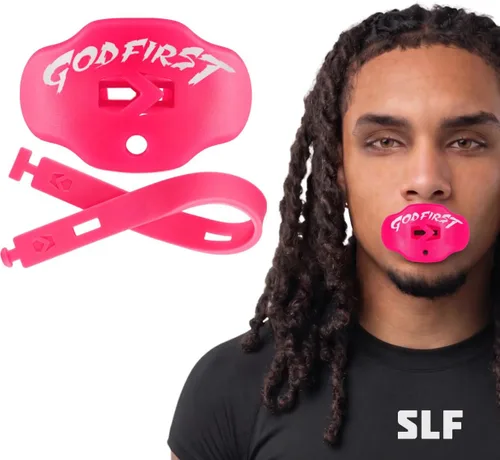 Vista 11 de SLEEFS - Protector bucal de fútbol - Protector de labios/boca con correa para casco - Protector de labios/dientes - Sin hervir - para Negro cruzado