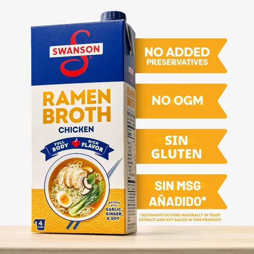Vista 3 de SWANSON S Caldo de pollo ramen, cartón de 32 onzas