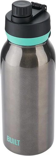 Vista 6 de Built Botella en cascada de acero inoxidable de doble pared de 32 onzas líquidas de boca ancha, tapa de chug resistente a derrames, con agarre