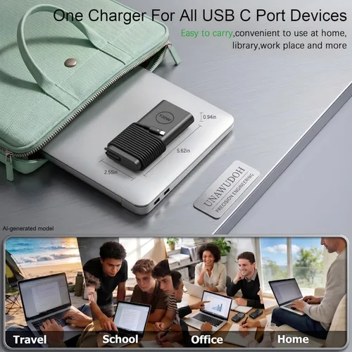 Vista 6 de Cargador USB C de 130 W compatible con Dell Precision 5530 5550 5560 5570 5750 5760 5770, Latitude 5401 5411 5501 5511 5520, XPS 15 17 9575 9500